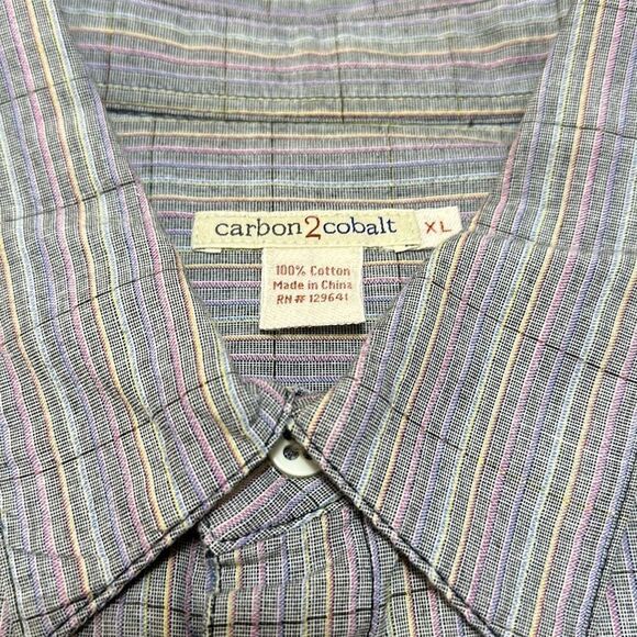 Carbon 2 Cobalt Button Down Casual 100% Cotton Men’s Size XL - Picture 3 of 7